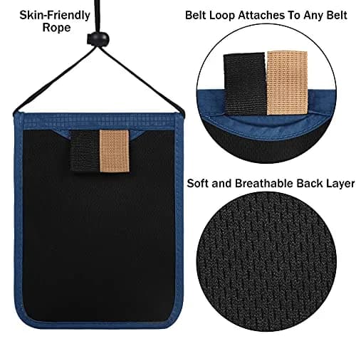 KEAFOLS Travel Pouch Neck Wallet Family Passport Holder Organizer Case with RFID Blocking | Secure Travel Accessory (70-120 chars) thumbnail 5