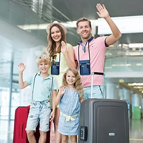 KEAFOLS Travel Pouch Neck Wallet Family Passport Holder Organizer Case with RFID Blocking | Secure Travel Accessory (70-120 chars) thumbnail 7
