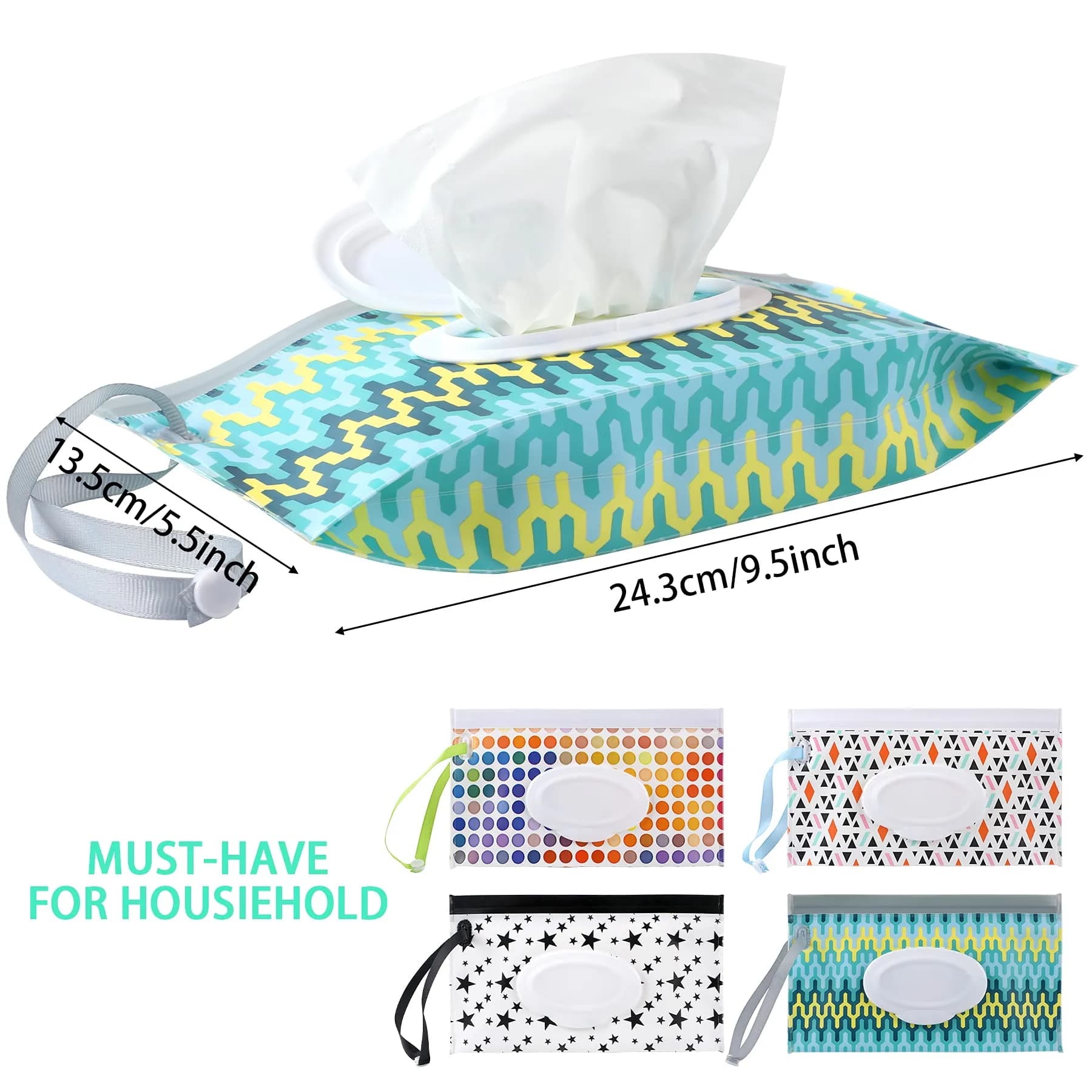 FEBSNOW 4 Pack Baby Wipe Dispenser, Portable Wet Wipe Holder Container | Reusable & Refillable for On-the-Go - view 2