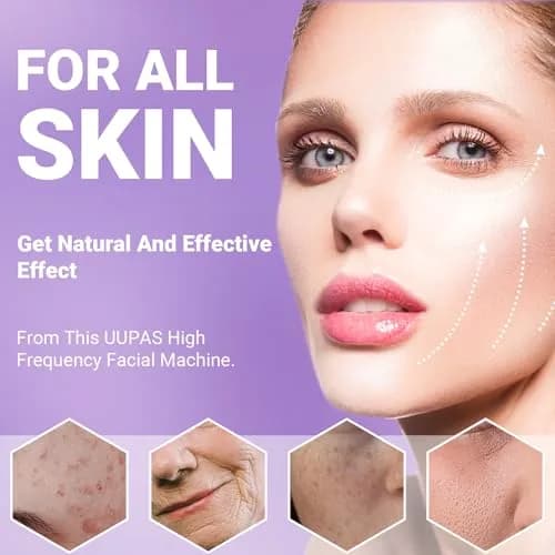 UUPAS High Frequency Facial Wand with 4 Violet Glass Electrodes | Portable Handheld Skin Therapy Device thumbnail 4