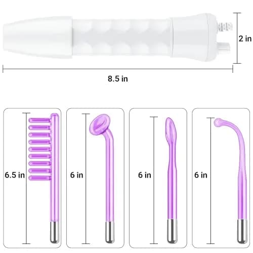 UUPAS High Frequency Facial Wand with 4 Violet Glass Electrodes | Portable Handheld Skin Therapy Device thumbnail 2