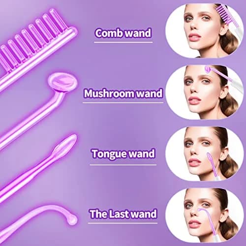 UUPAS High Frequency Facial Wand with 4 Violet Glass Electrodes | Portable Handheld Skin Therapy Device thumbnail 3