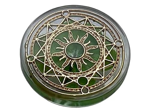 Kin-Hebi Four Leaf Clover Good Luck Pocket Token 1.25” | Preserved Lucky Charm with Metal Ornament thumbnail 1