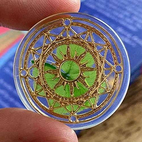 Kin-Hebi Four Leaf Clover Good Luck Pocket Token 1.25” | Preserved Lucky Charm with Metal Ornament thumbnail 4