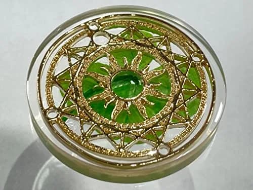 Kin-Hebi Four Leaf Clover Good Luck Pocket Token 1.25” | Preserved Lucky Charm with Metal Ornament thumbnail 6