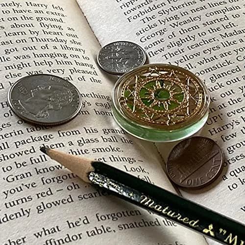 Kin-Hebi Four Leaf Clover Good Luck Pocket Token 1.25” | Preserved Lucky Charm with Metal Ornament thumbnail 3