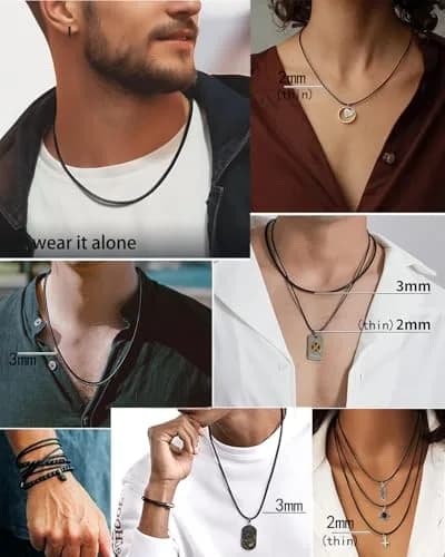 IOYYIO Waterproof Leather Necklace 16-42" | Minimalist, Durable, Waterproof thumbnail 4