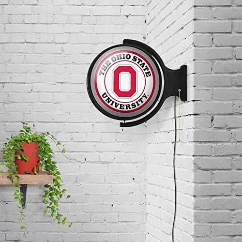 The Fan-Brand Ohio State Buckeyes Round Rotating Lighted Wall Sign 21"L x 23"W x 5"H | College Sports Decor for Fan Cave & Garage thumbnail 5