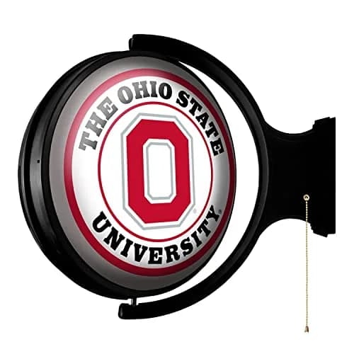 The Fan-Brand Ohio State Buckeyes Round Rotating Lighted Wall Sign 21"L x 23"W x 5"H | College Sports Decor for Fan Cave & Garage thumbnail 2