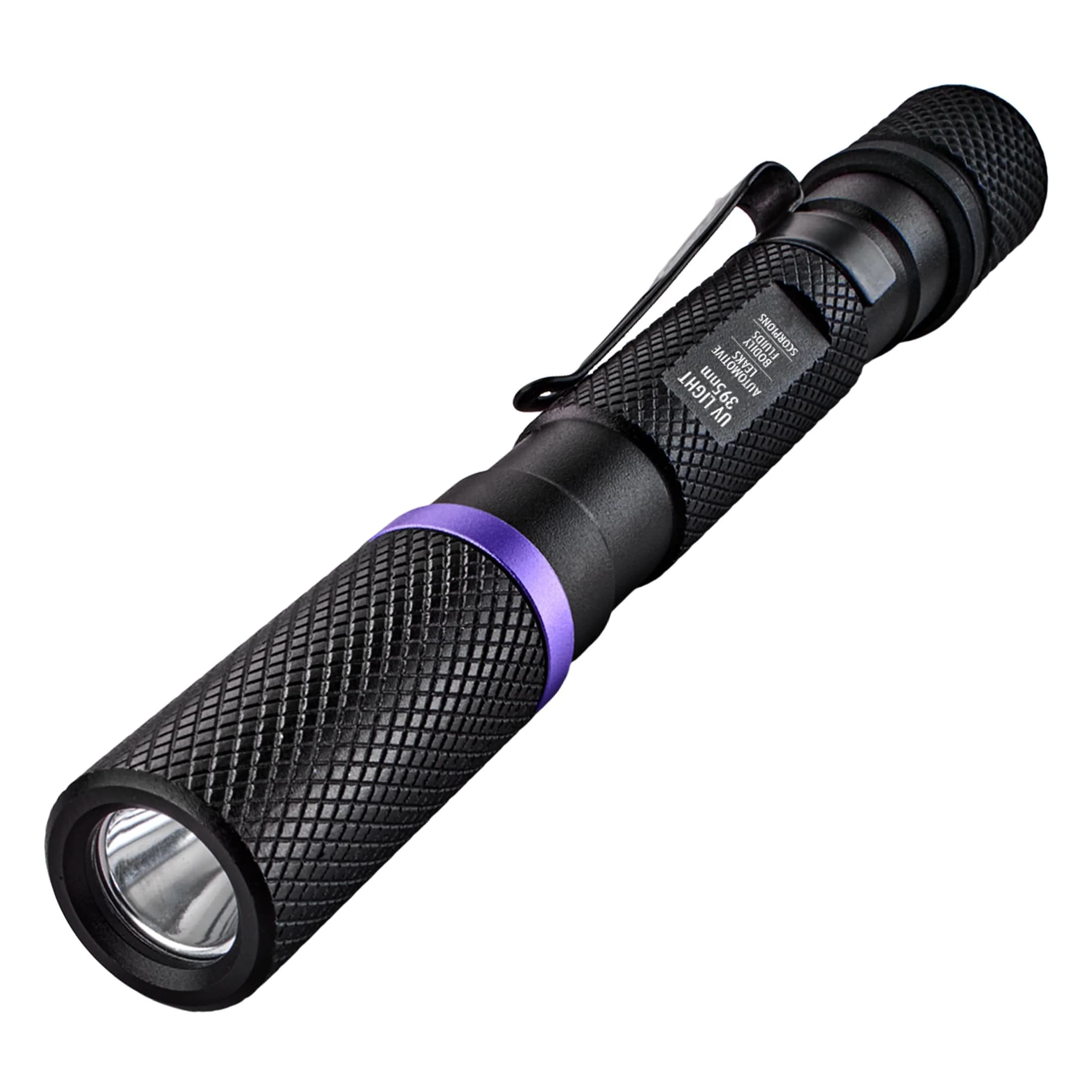 Police Security UV Inspection UV Flashlight 395 NM | Handheld Pen UV Light for Security & Inspection — Black