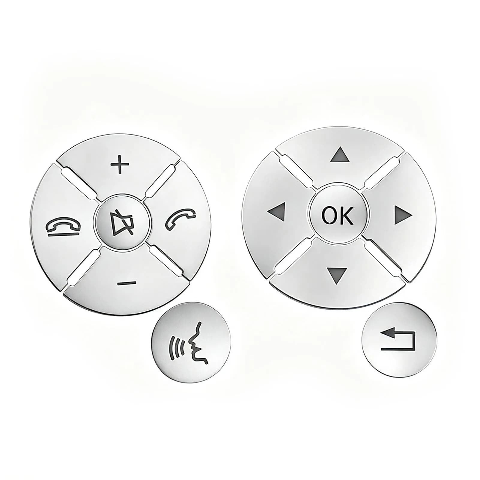 Moonlinks Steering Wheel Button Stickers for Mercedes C-Class W204 E-Class S-Class W221 GLK-Class X204 (12-Pack) — Round