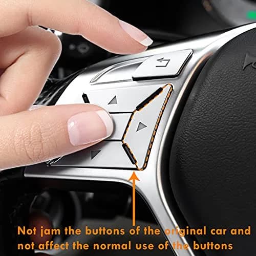 Moonlinks Chrome Square Steering Wheel Button Covers 12-Pack | Interior Trim for Mercedes A B C E G SL GL GLA CLA GLK SLK CLS Class thumbnail 7