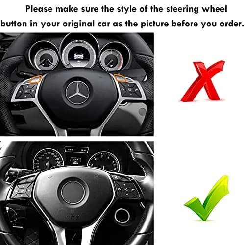 Moonlinks Chrome Square Steering Wheel Button Covers 12-Pack | Interior Trim for Mercedes A B C E G SL GL GLA CLA GLK SLK CLS Class thumbnail 2