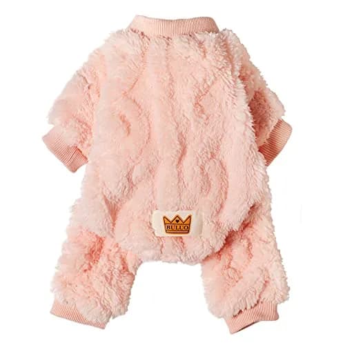 Loyanyy Plush Dog Pajamas for Cold Weather | Warm Soft Pet Jumpsuit with Buttons (Medium) thumbnail 1