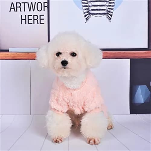 Loyanyy Plush Dog Pajamas for Cold Weather | Warm Soft Pet Jumpsuit with Buttons (Medium) thumbnail 4
