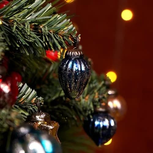 Indian Shelf Retro Distress Glass Christmas Tree Ornaments 25 Pieces (1.5 inches / 3.81 cm) thumbnail 6
