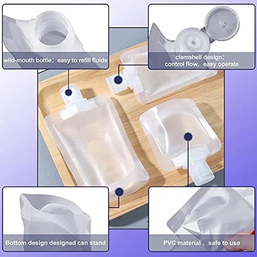 CKLJTL Portable Travel Fluid Makeup Packing Bag 10 Pcs (30ml, 50ml, 100ml) | Refillable Cosmetic Pouch Set thumbnail 4