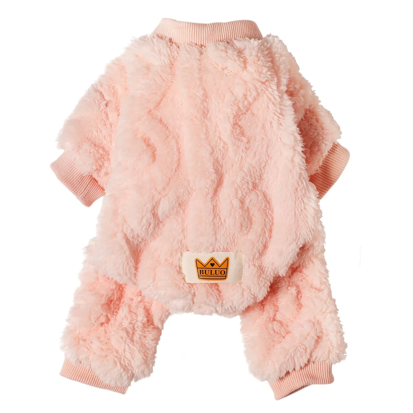 Loyanyy Plush Dog Pajamas for Cold Weather | Soft & Warm Pet Jumpsuit in Pink, X-Large