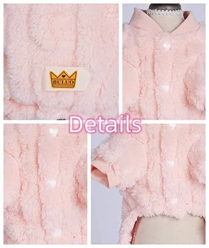 Loyanyy Plush Dog Pajamas for Cold Weather | Soft & Warm Pet Jumpsuit in Pink, X-Large thumbnail 7