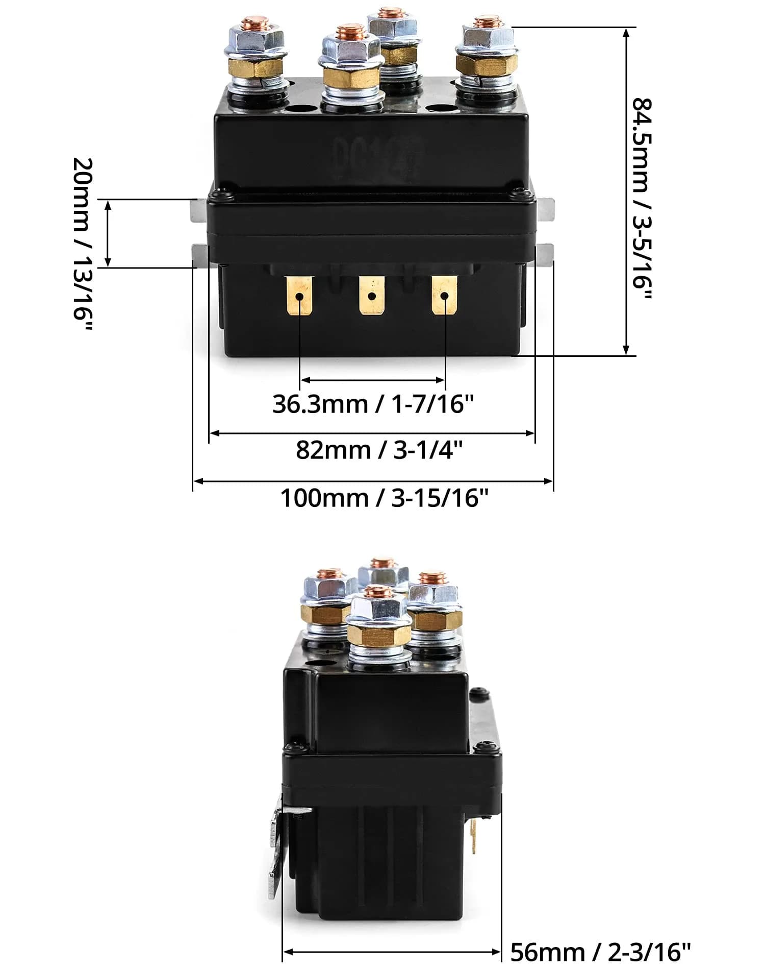 QWORK 12V 500A Winch Relay Solenoid | 8000-15000lb ATV UTV SUV 4x4 Control - view 6