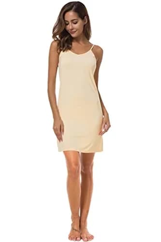 EaseWay Women's Basic Adjustable Spaghetti Strap Cami Under Mini Slip Dress | Breathable Rayon Blend, Versatile for Casual & Dressy Wear thumbnail 6