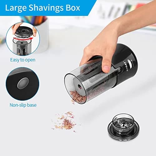 AFMAT PSA6 Electric Long Point Pencil Sharpener for Artist, Fast Sharpen & Auto Stop, 8-17mm Super Long Point, Professional Artist Plug-in for φ6-12mm Pencils thumbnail 6