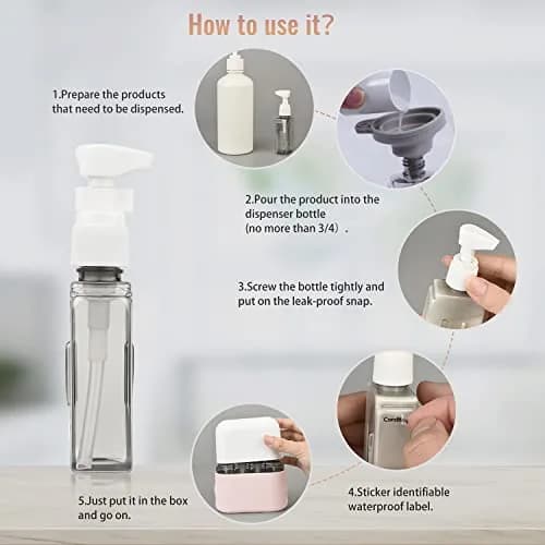 Bpluma Travel Bottles 1.7 oz (4 Pack) Leak Proof Silicone & PET Containers thumbnail 5
