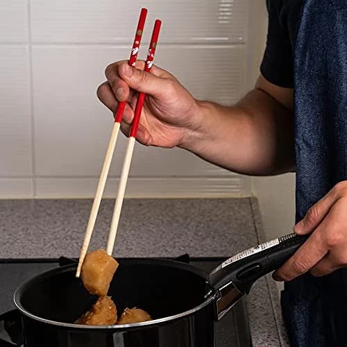 Tanaka Hashi Long Japanese Cooking Chopsticks 33 cm (13 inch) | Anti-Slip Tip for Frying & Serving thumbnail 4
