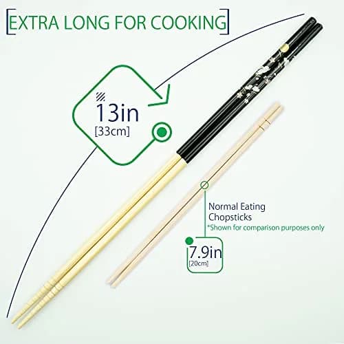 Tanaka Hashi Long Japanese Cooking Chopsticks 33 cm (13 inch) | Anti-Slip Tip for Frying & Serving thumbnail 2