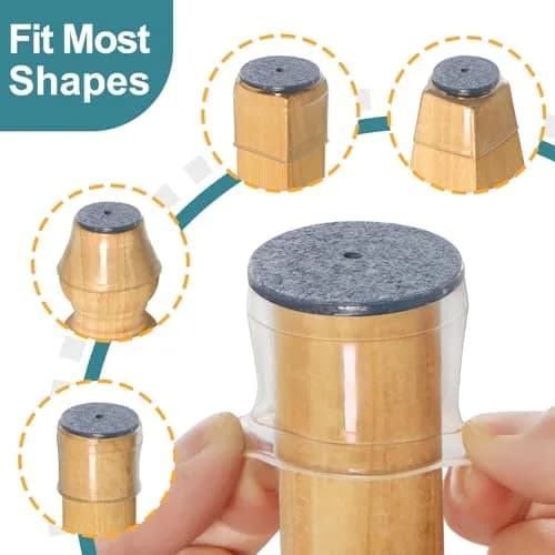 Ansible 24 Pcs Chair Leg Floor Protectors Round | Silicone Felt Furniture Pads for Hardwood Floors thumbnail 3
