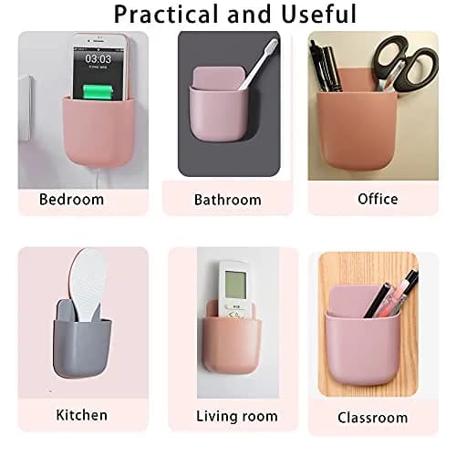 LVYOUIF Pink 3 Pack Remote Control Holder Wall Mount | Organizer for Phones, Pens, Office Supplies thumbnail 5
