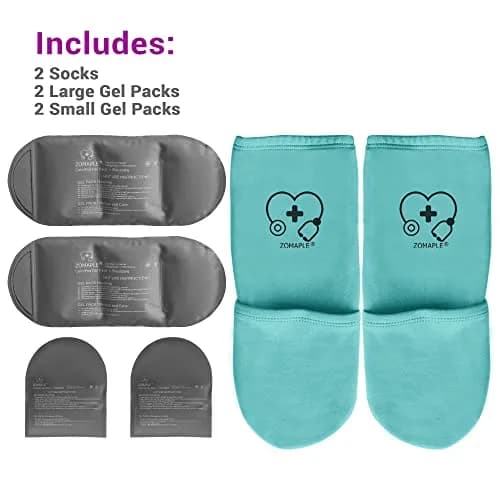 Zomaple Cold Therapy Socks 2 Gel Packs | Targeted Foot & Ankle Relief for Neuropathy & Hot Feet thumbnail 4