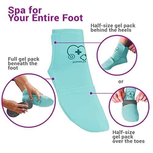 Zomaple Cold Therapy Socks 2 Gel Packs | Targeted Foot & Ankle Relief for Neuropathy & Hot Feet thumbnail 5