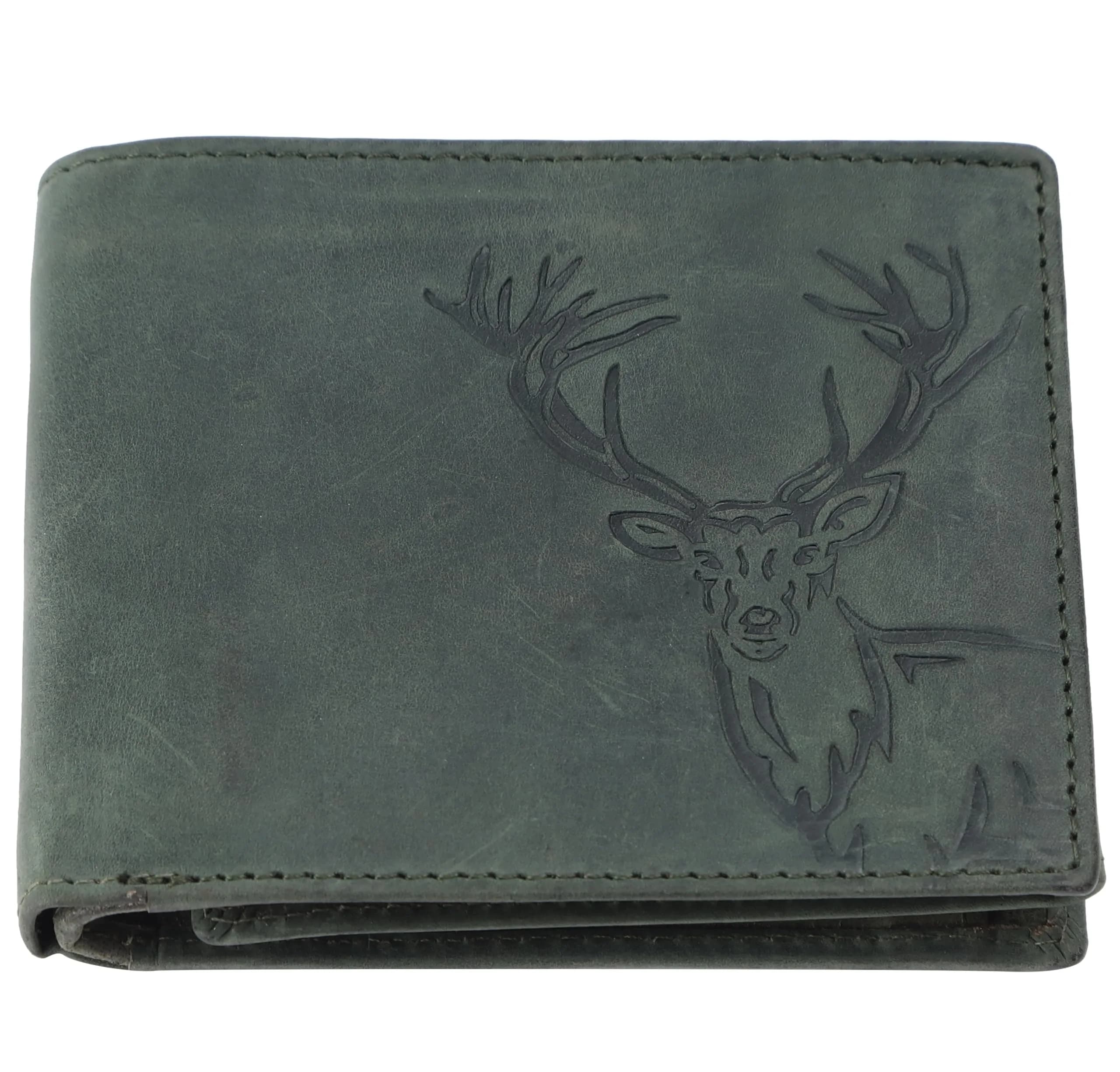 LONDON ALLEY Vintage Green Bi-Fold Leather Wallet | RFID Blocking, Genuine Leather, 14 Pockets - view 6