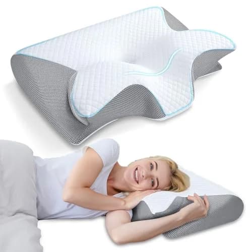 HOMCA Memory Foam Cervical Pillow 60cm (23.6") x 40cm (15.7") x 12cm (4.7") | CertiPUR-US Certified for Neck Pain Relief thumbnail 1