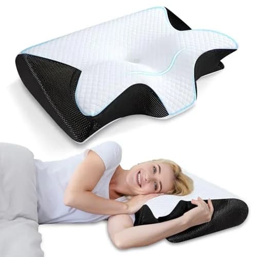 HOMCA Memory Foam Cervical Pillow 60cm (23.6 in) x 40cm (15.7 in) x 11cm/14cm (4.7/5.6 in) | Orthopedic Neck Pain Relief for All Sleepers thumbnail 1