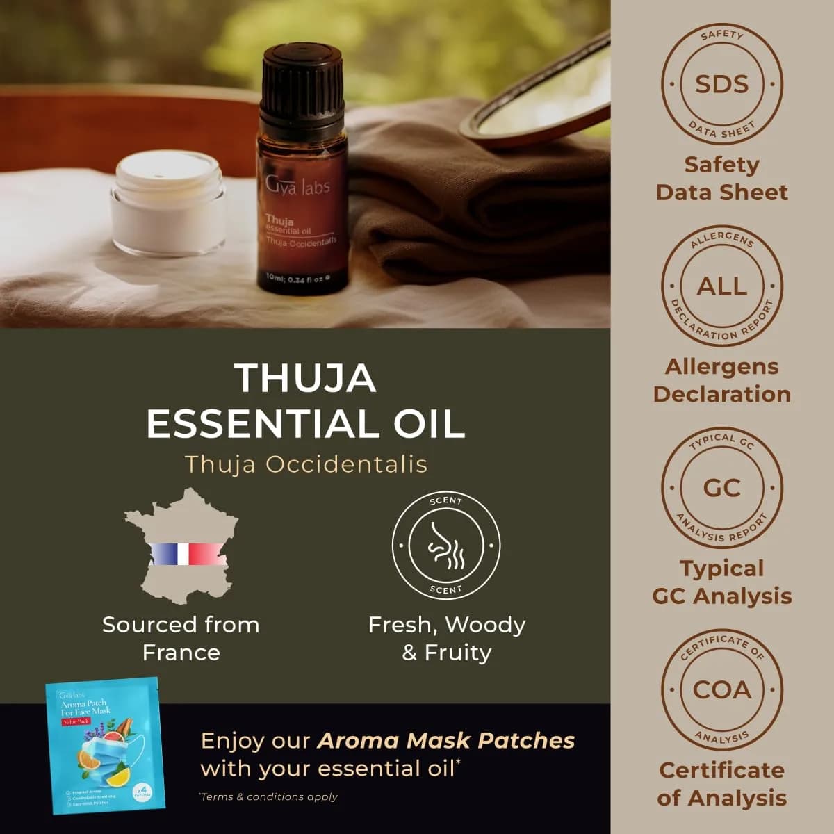 Gya Labs Thuja Essential Oil 10ml (0.34 Fl Oz) | USA Imported for Hair, Skin & Candle Making thumbnail 6