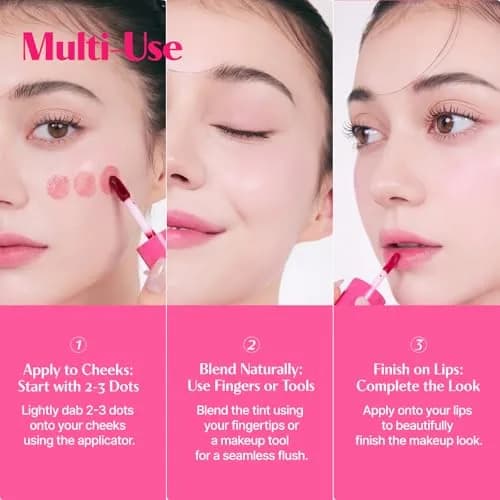 ETUDE Dear Darling Water Tint Lip and Cheek Stain, Strawberry Ade, 9g | Smudge-Proof & Long-Lasting Lip & Cheek Color thumbnail 5