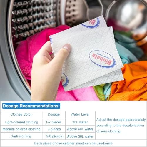 Binbata Color Grasper Laundry Sheets 24 Count | Prevents Dye Bleeding & Discoloration thumbnail 4