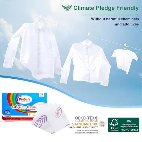Binbata Color Grasper Laundry Sheets 24 Count | Prevents Dye Bleeding & Discoloration thumbnail 6