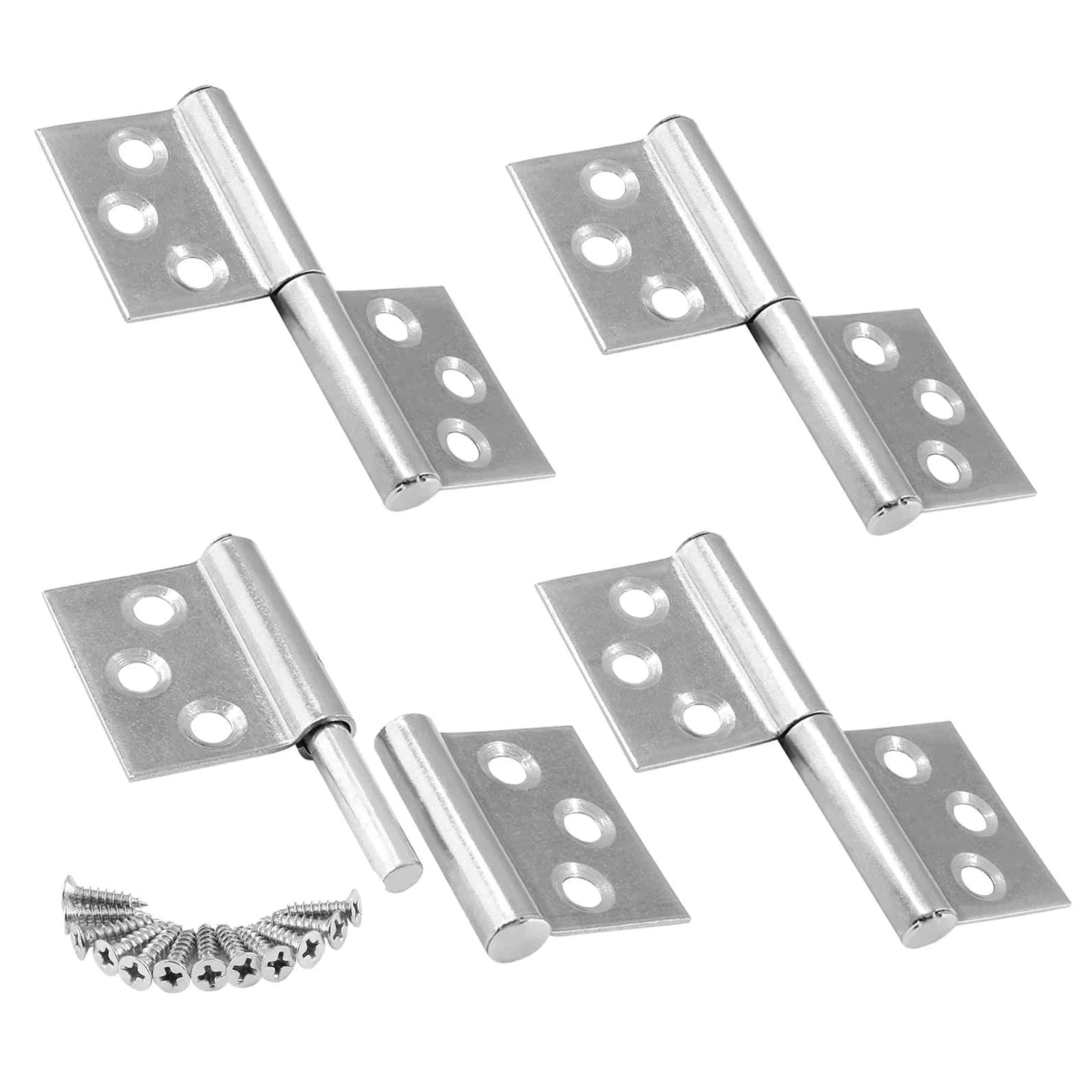 Bonsicoky 3 Inch Lift Off Hinges, 4Pcs | 73mm (2.87") Stainless Steel Detachable Door Hinges