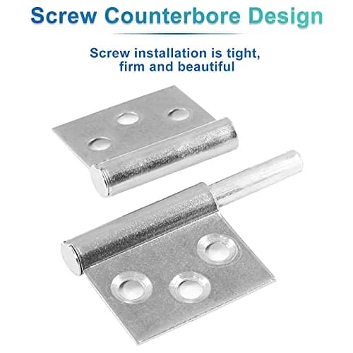 Bonsicoky 3 Inch Lift Off Hinges, 4Pcs | 73mm (2.87") Stainless Steel Detachable Door Hinges thumbnail 5