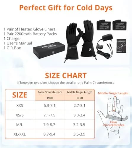 Taileluo Heated Glove Liners for Women Men XL/XXL | Rechargeable Touchscreen Winter Gloves thumbnail 6