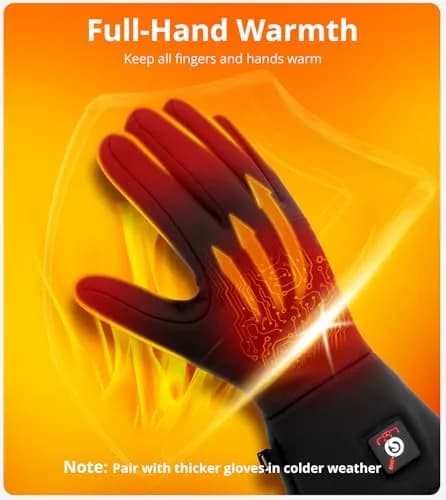 Taileluo Heated Glove Liners for Women Men XL/XXL | Rechargeable Touchscreen Winter Gloves thumbnail 2