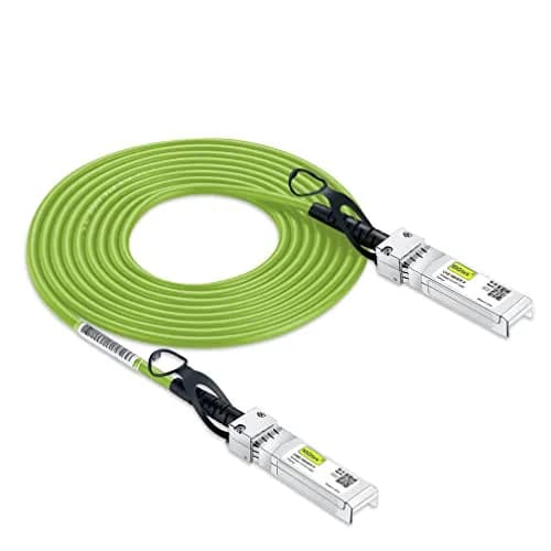 10Gtek 4m Green SFP+ DAC Cable | 10GbE Twinax Copper for Cisco, Ubiquiti, D-Link, Supermicro thumbnail 1
