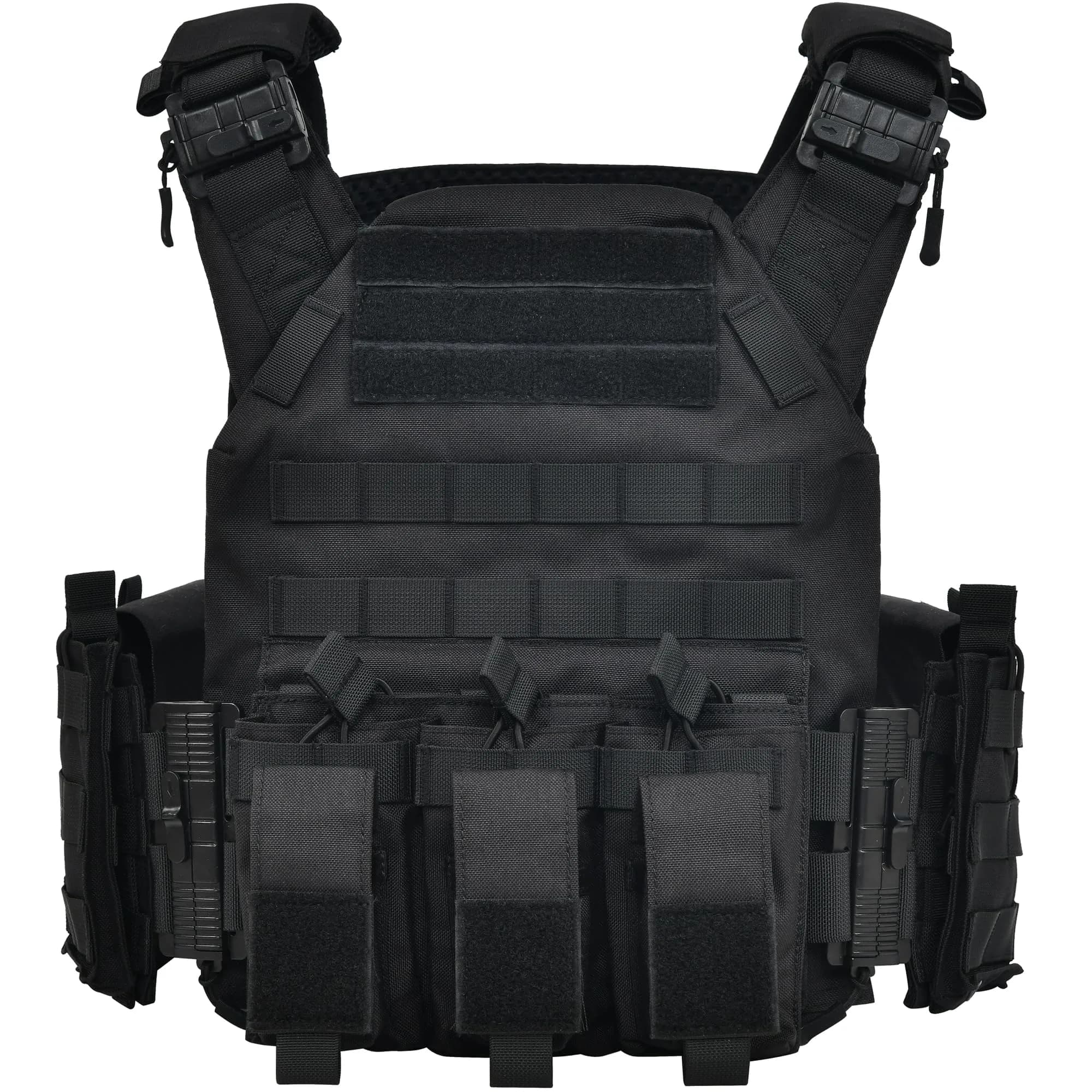 GFIRE Tactical Vest Lightweight 3D Breathable Vest for Training Black L-4XL | Adjustable Quick Release MOLLE System — Elite Black