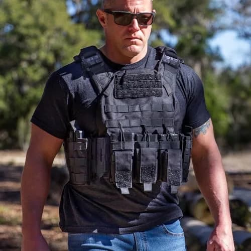 GFIRE Tactical Vest Lightweight 3D Breathable Vest for Training Black L-4XL | Adjustable Quick Release MOLLE System thumbnail 6