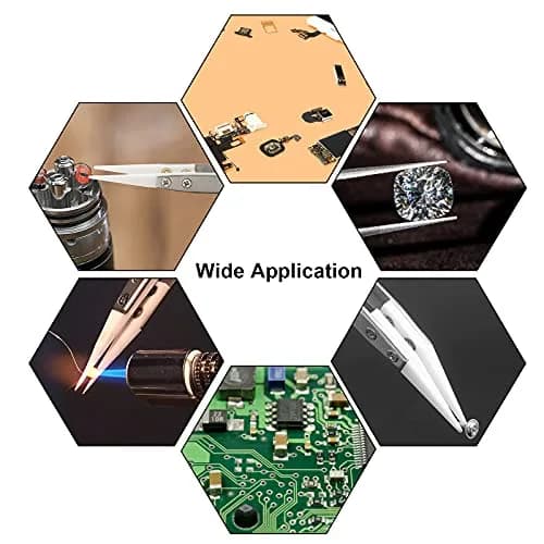 EATHEATY 6 Pcs Ceramic Reverse Tweezers Kit, Pointed Curved Tips | Precision Soldering Tool Set thumbnail 6