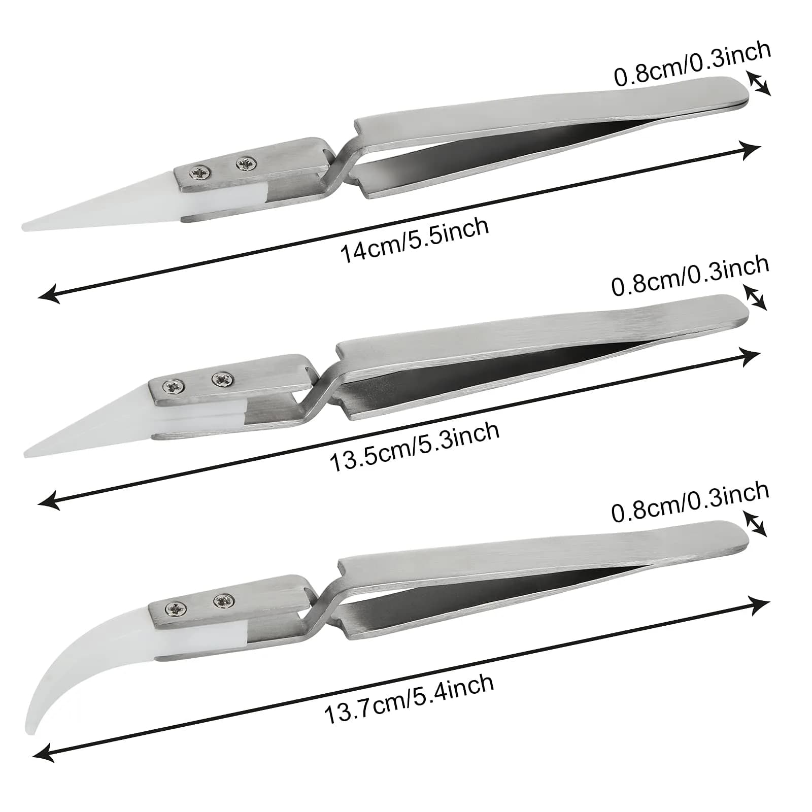 EATHEATY 6 Pcs Ceramic Reverse Tweezers Kit, Pointed Curved Tips | Precision Soldering Tool Set - view 2