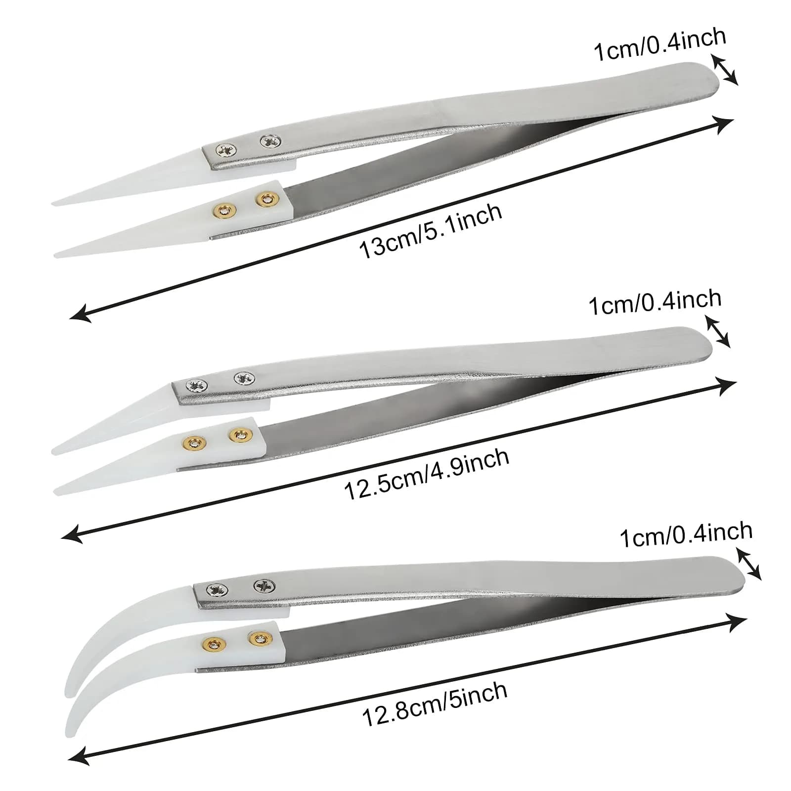 EATHEATY 6 Pcs Ceramic Reverse Tweezers Kit, Pointed Curved Tips | Precision Soldering Tool Set - view 3